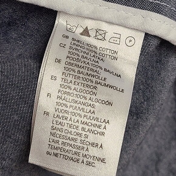 Divided by H&M Jacket  Mens Medium Hooded Chambray Anorak Zip Front Casual - Picture 7 of 7